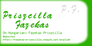 priszcilla fazekas business card